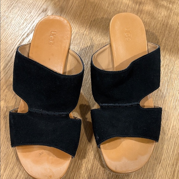 UGG Wedge Slides, size 9 in Black - Picture 1 of 8
